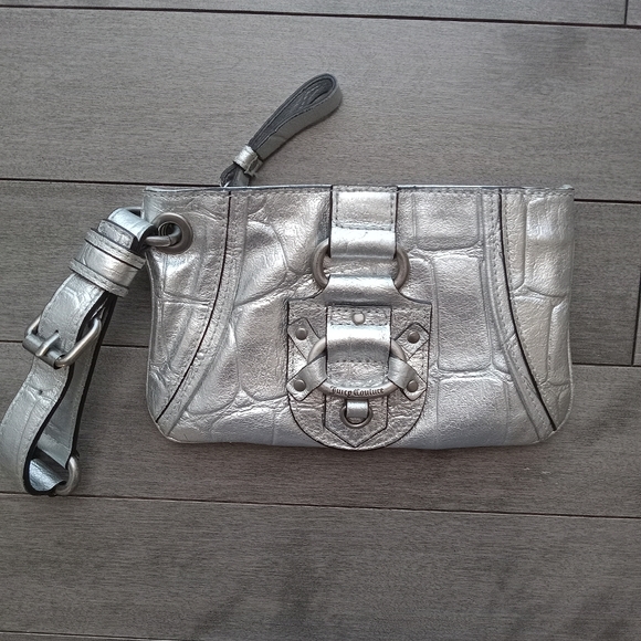 Juicy Couture Handbags - 2 for 1 ! Silver Juicy Couture Vintage Leather Wristlet